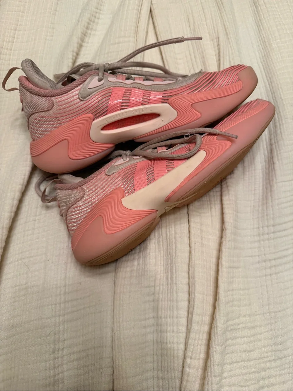 adidas Women's Pink and Taupe Performance Sneakers